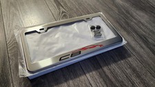 Reflective 21-23 Corvette C8 Brushed Stainless Steel License Plate Frame