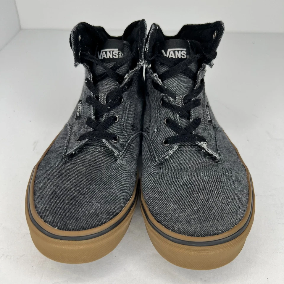 Zapatillas altas Vans Boys 721356 grises de lona fuera de la pared Old Skool talla 6 Foto 3 de 4