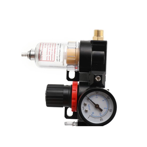 Filtro compressore aria 1/4" separatore acqua olio filtro trappola strumento e regolatore manometro - Foto 7 di 12