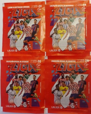 Brazil version 2023-24 Panini Spain La Liga Santander Soccer Sticker Pack x4