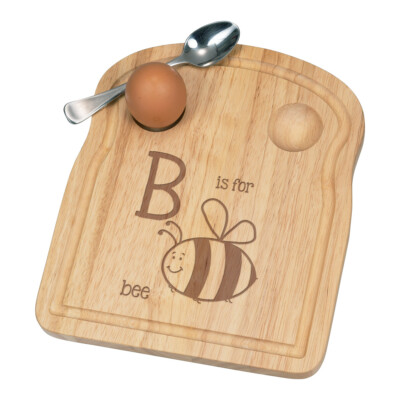 Buchstabe B ist für Biene Frühstück Dippy Eierbecher Brett lustiges Alphabet süß