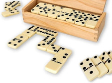 New Double Six Dominoes in the Box with Slide Lid 28 Pieces Dominos UK