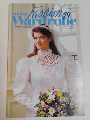 Knit Crochet Sweater Collar Annie's fashion Wardrobe Booklet Magazine June 1989