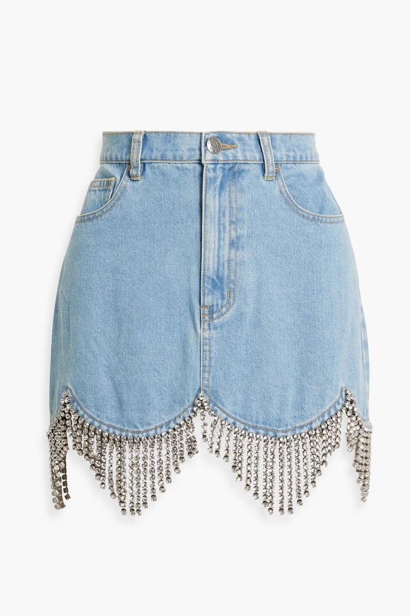 ミニスカート BURBERRY EMBROIDERED DENIM MINI SKIRT BURBERRY Reburberry Washed Denim Midi Skirt Sz 26 RARE NWT