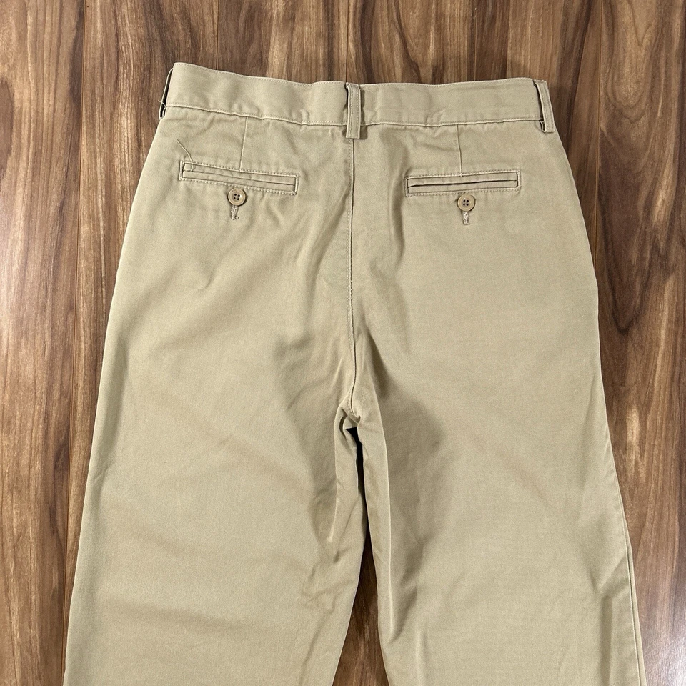 Pantalones Lands End Niños 16 (13-14 años) Beige Caqui Frente Plano Uniforme Pantalones Foto 4 de 4