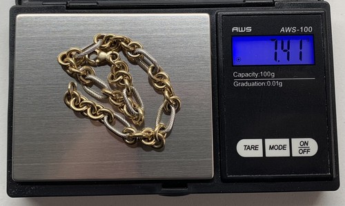 14K Leo Frank & Sons Yellow & White Gold Bracelet 7.75” 7.41g - Picture 7 of 7