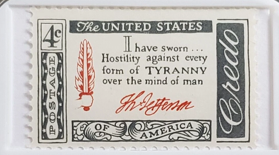 1993-P Thomas Jefferson - Silver Dollar with Vintage Stamps - Very Nice! W17 - Image 2 of 4