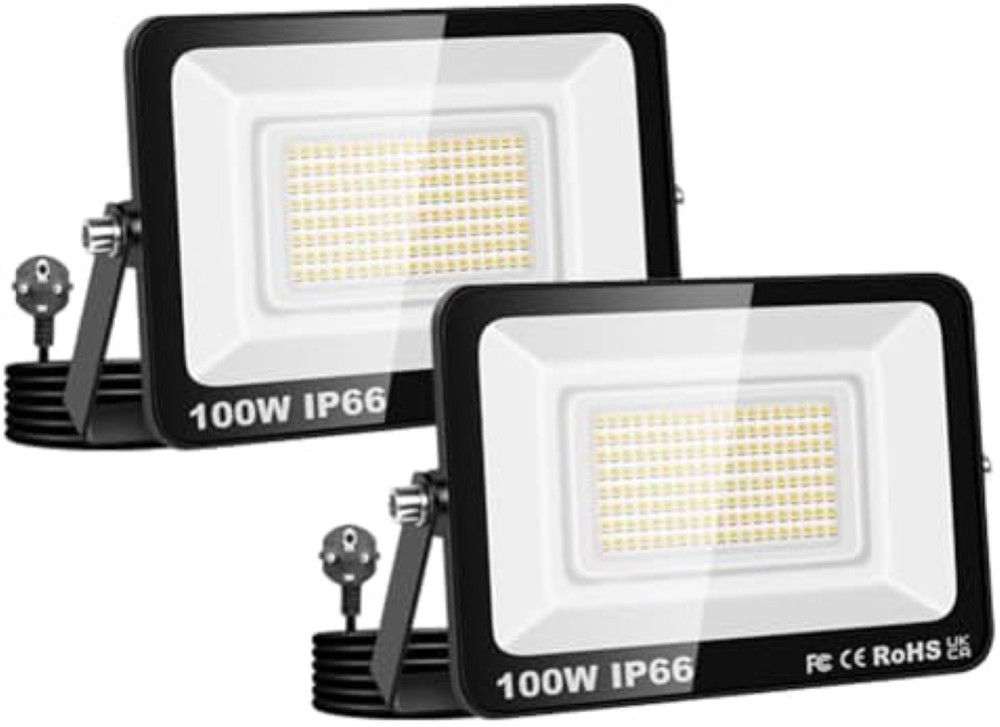 Illuminazione LED SKYWORLD 100W: 2 Pack Proiettori IP66 10000LM