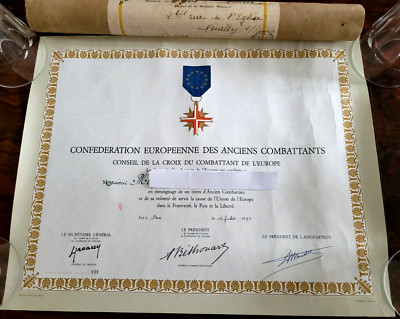 Diplom Medaille Europäischer Veteranenbund 5. Republik