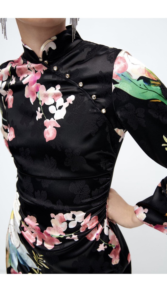 NWT New Zara Floral Print Mini Dress Size S Small Japan