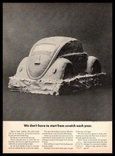 1964 VW Type 1 Beetle Artist Molding Clay Mound Volkswagen Bug Vintage Print Ad
