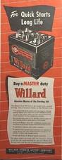 Willard Master Duty Electric Storage Battery Cleveland Vintage Print Ad 1949
