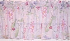 NW window lavender purple valance pink floral BUTTERFLIES lady BUGS