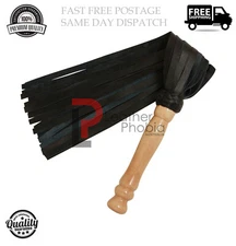 Genuine Cowhide Leather Black Flogger 25 Thick Tails Heavy & Thuddy impact Whip