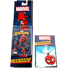Spider-Man Logo Marvel Comics Lanyard ID Holder  Keychain Set New