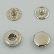 50 Set Metal Snap Fastener Leather Rapid Rivet Button Sewing 10mm Silvery