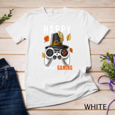 Happy Thanksgiving Video Game Controller Pilgrim Costume Boy Unisex T-shirt
