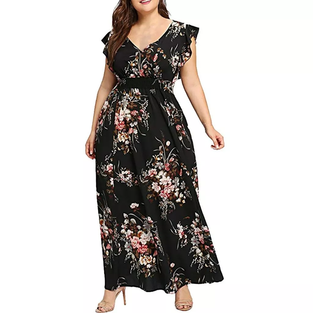 Lo dudo subterráneo Reparación posible Vestidos Largos Talla Grande Plus Size Elegantes Para Gorditas Mujer De  Fiesta | eBay