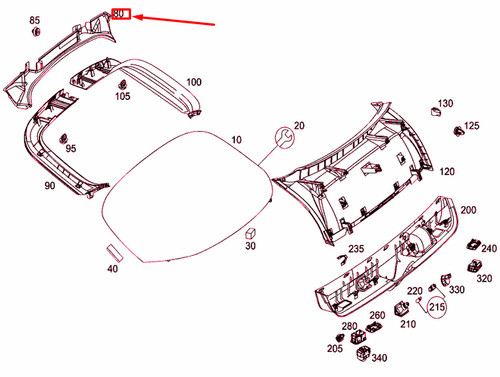NEW MERCEDES-BENZ GLC COUPE C253 REAR D-PILLAR CENTER COVER A2536913200 OEM - Picture 10 of 10