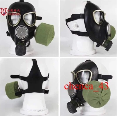 Soviet Russian Army Black Lenses Gas Mask PMK-2 Original Mask Set