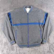 Vintage Christian Dior Monsieur Full Zip Up Sweatshirt Jacket Size L Gray Blue