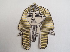 Egyptian King Tut Pharaoh Embroidery Iron-on Patch.