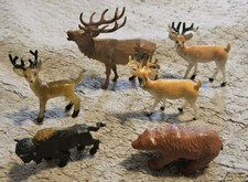 Forest Animal Figure Lot Six 6 Animals 4 Inches Long