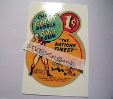 1 Cent Giant Gum Ball Gumball Machine Water Release Decal + No Slugs Vintage Gum