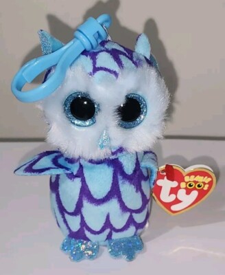Ty Beanie Boos Key Clip OSCAR the Blue Owl 3