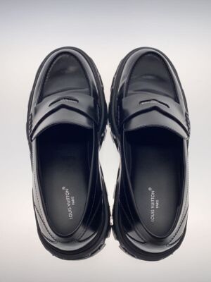 Louis Vuitton ブラック モカシン　　 ３８ LOUIS VUITTON ブラック モカシン
