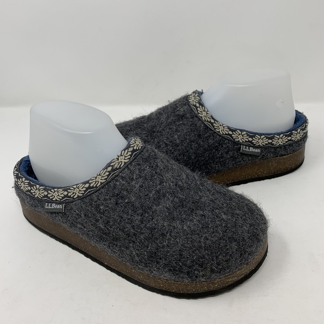 LL Bean Women’s Brown Wool SLIPPER Clogs Size 9m 301149 for sale online