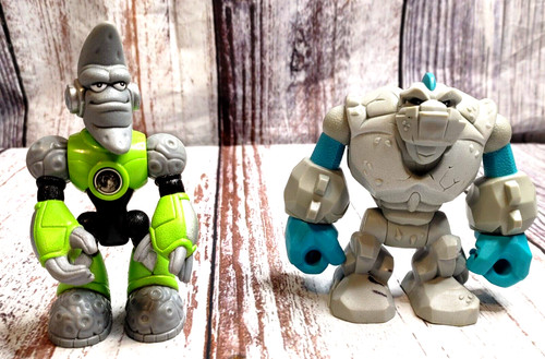 Mattel/Fisher Price Planet Heroes Lot of 2 Tiny the Asteroid Rock + Moon Lunar.
