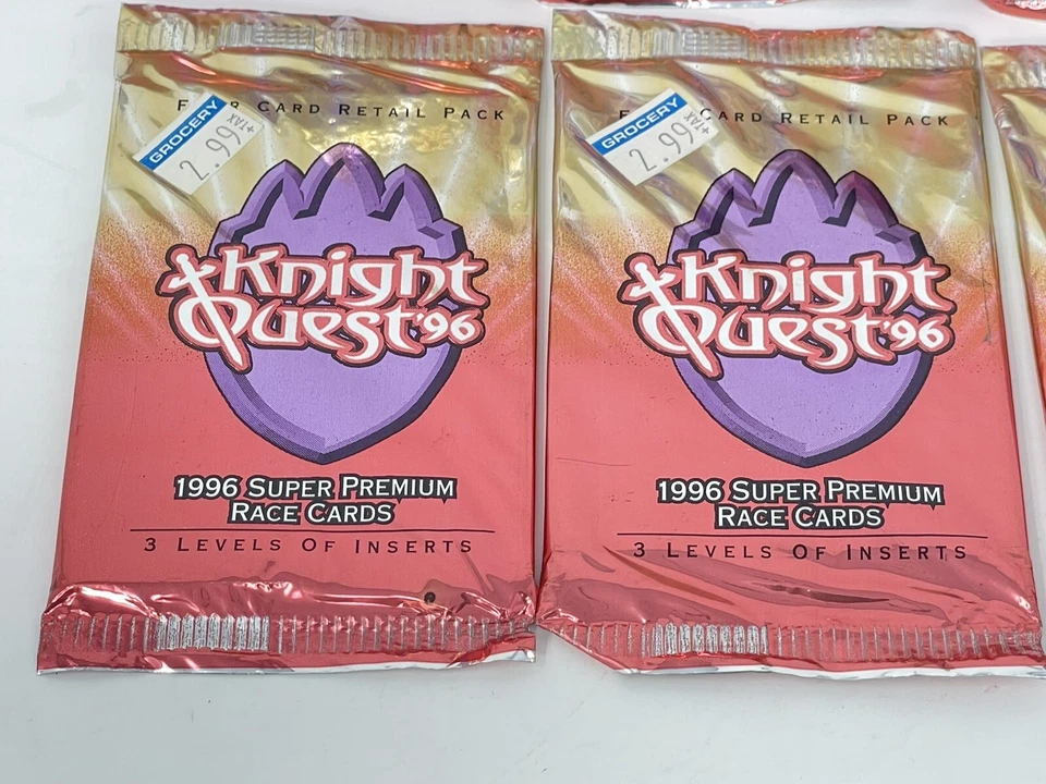 1996 Knight Quest Race Card NASCAR Sealed (8 Pack ) 4 Card Each - Image 2 of 3