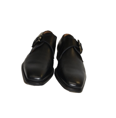 Magnanni Marco II Monk Strap SlipOn Shoes Leather Black Sz 
