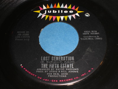 The Fifth Estate - Lost Generation / The Goofin Song 45 RPM Record - Jubilee