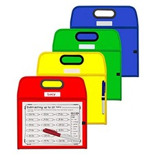 C-Line Portable Dry-Erase Pocket, Study Aid, Assorted Primary Colors,10x13, 1/EA