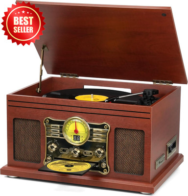 10 in 1 Bluetooth Record Player Turntable 3 Speed LP MP3 CD Cassette FM Radio US