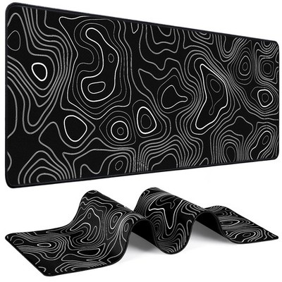Mouse Pad Gaming - Desk Mat for 31.5L x 11.8W inches, Black with White Line
