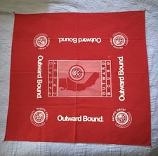 Vintage Outward Bound Pacific Crest School Red Bandana Handkerchief To Serve