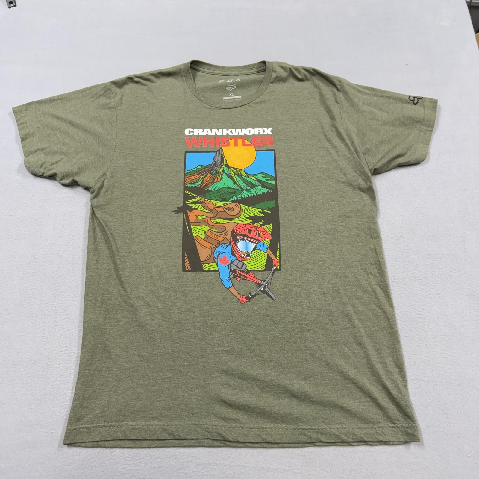 Fox Racing Shirt Mens XL Green Crankworx Whistler MTB Graphi
