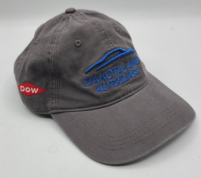 VTG DOW Dakotaland Autoglass Gray Trucker Adjustable Hat Chemical Cap America