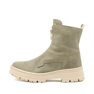 Rieker Damen Z7060 Boots Beige Nubukleder Mittel Komfort Stiefeletten EU 37