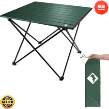 Mesa de Camping Plegable Portátil con Bolsa de Transporte Aluminio Enrollable Exterior Picnic