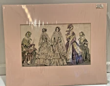 Grahams Lady Book Original Hand Colored Engraving 11 x 14 Nov Fashions for 1843