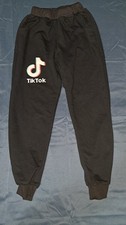 GIRLS; Tik Tok Sweatpants Size 5-7, Black -Fun