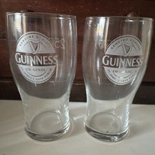 2 Guinness original St. James's Gate Vintage Pint Glass Rare 250 anni
