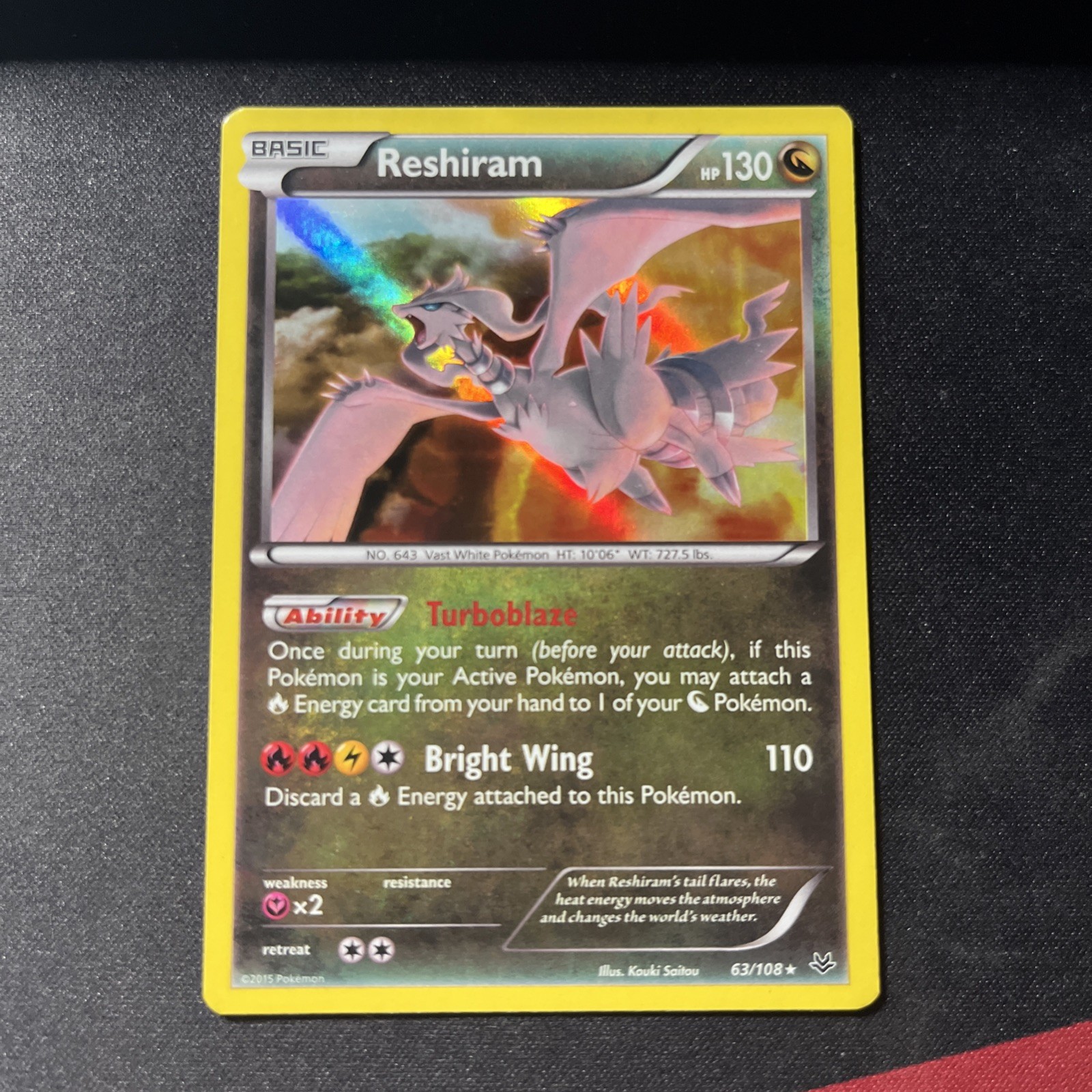 Reshiram Holo Rare XY - Roaring Skies 63/108 NM-