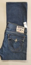 TRUE RELIGION Men Ricky Flap Pocket USA Cotton Denim Jeans - 38x34 Blue S1859B09