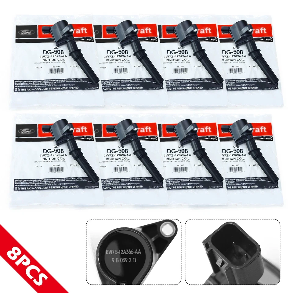 8PCS OEM Ignition Coils Motorcraft DG508 For Ford F150 4.6L 5.4L 6.8L 3W7Z12029A - Image 4 of 4