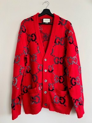 AUTHENTIC GUCCI GG WOOL CARDIGAN SWEATER SIZE L | eBay
